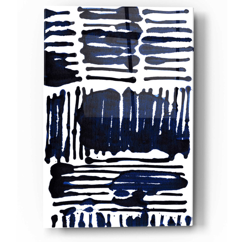 «Indigo Stripes I» par Jodi Fuchs, H 16 po x l 12 po x P 0,13 po