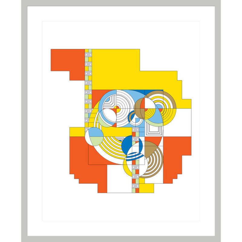Tapis Hoffman par Frank Lloyd Wright - impression giclée encadrée, 40.59" H x 33.5" W