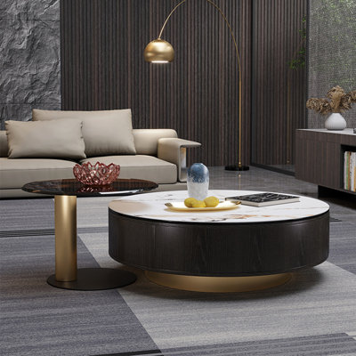 Light luxury modern round rock table