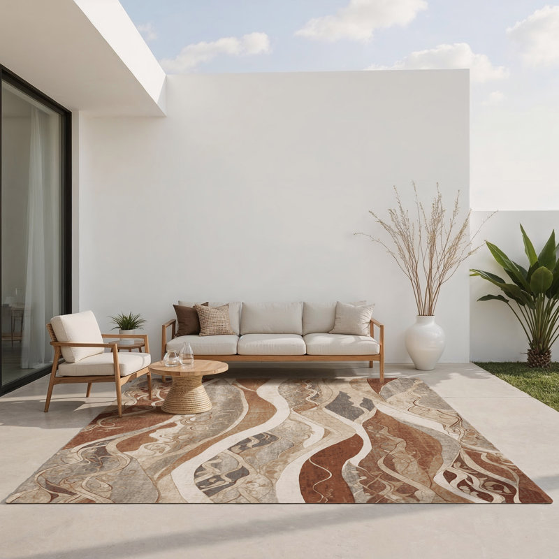 Tapis intérieur et extérieur Shadowed Tides, Rectangle 5 pi x 7 pi