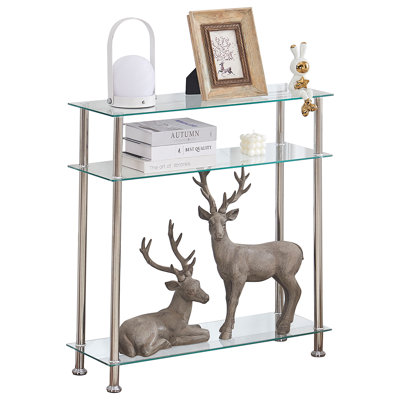 Demya 75 cm W Tempered Glass Top Console Table