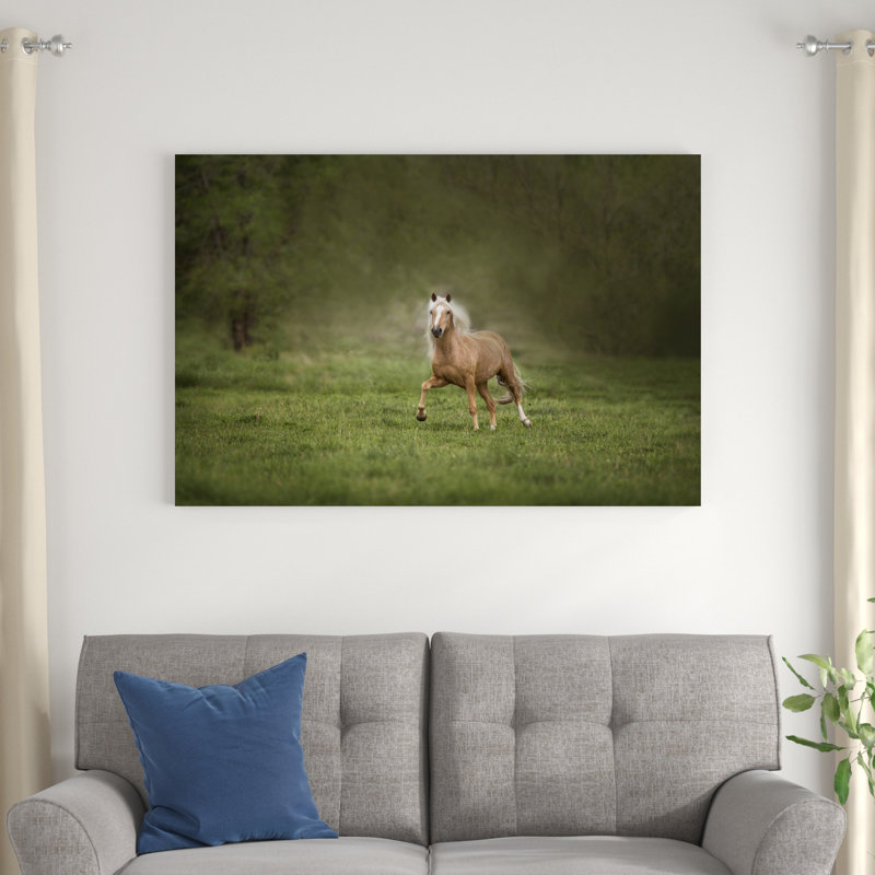 Cheval dans le champ II, H 32 po x l 48 po x P 1,25 po