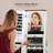Wall-mounted Jewelry Cabinet With Led Mirror, Adjustable Shelves, And Hidden Storage-106949877