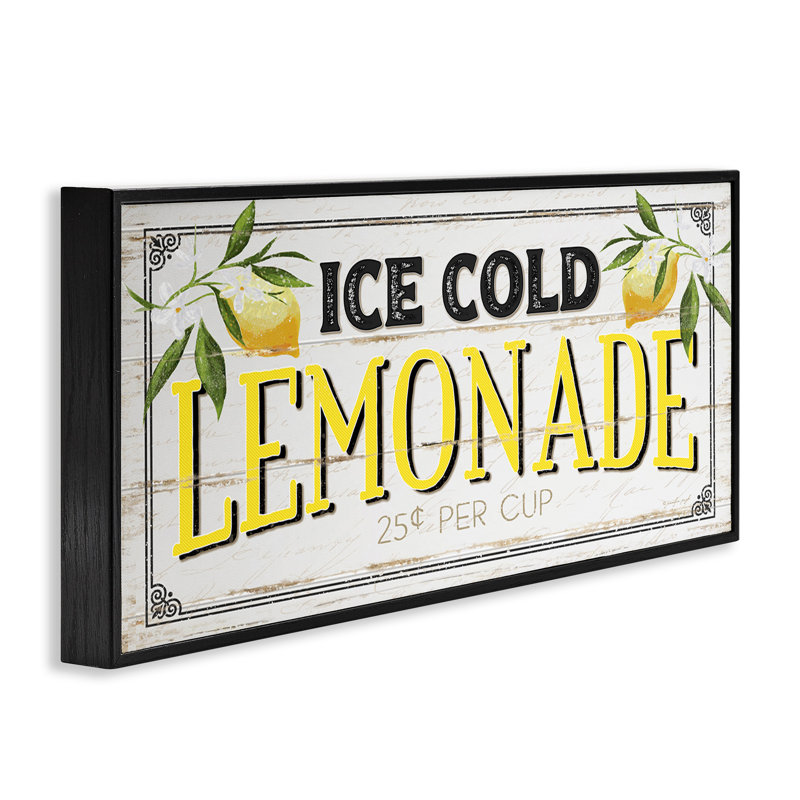 Signe de limonade rétro, estampe numérique par Jennifer Pugh, Giclée encadrée noir minuit, H 10 po x l 24 po
