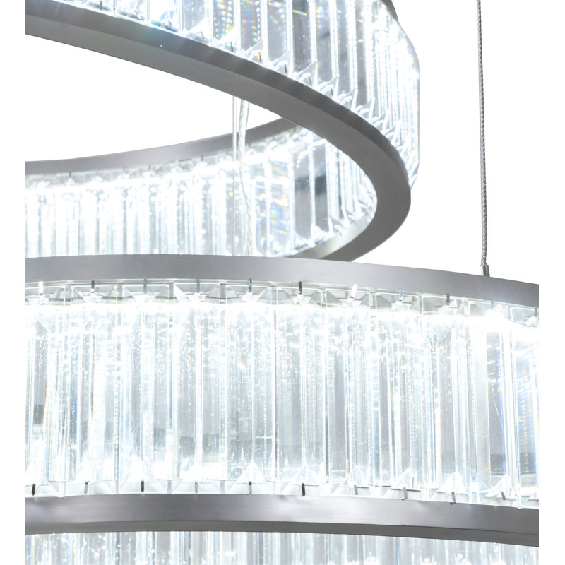 60" Long Beckam 3 Light Cascading Pendant
