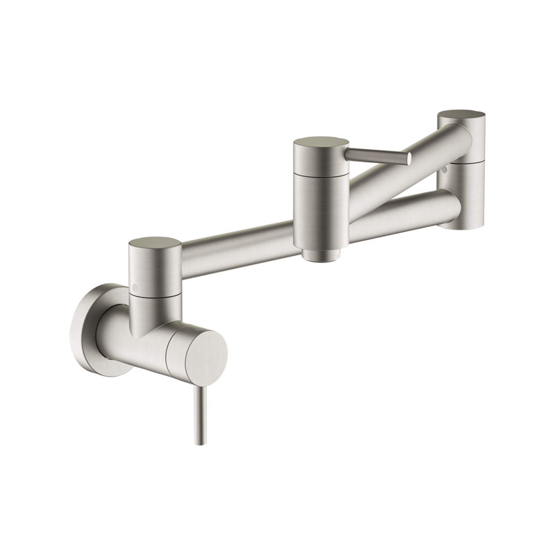 Circular Pull Down Pot Filler with Accessories, Brushed Nickel