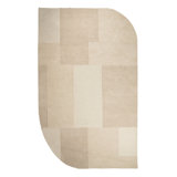 Rug Wool Geometric Area Rug in Beige