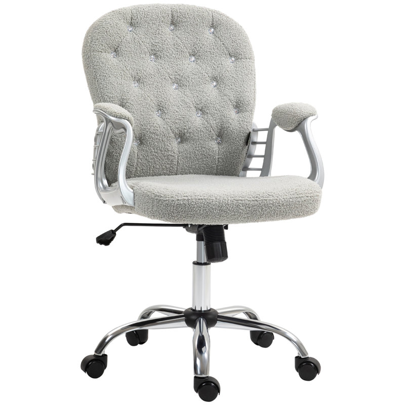 Chaise de bureau en molleton Teddy, Gris