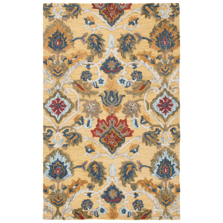 Haimes Hand Tufted Wool Floral Rug