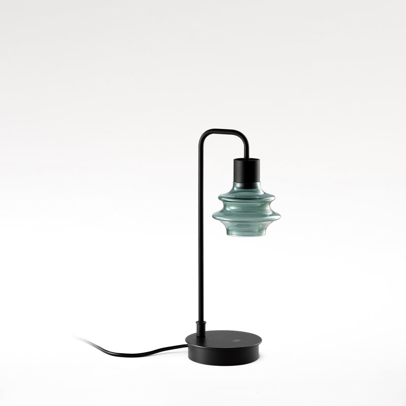 Lampe de table Drop Black, Verre transparent, H 13,98 po x l 4,72 po x P 4,72 po