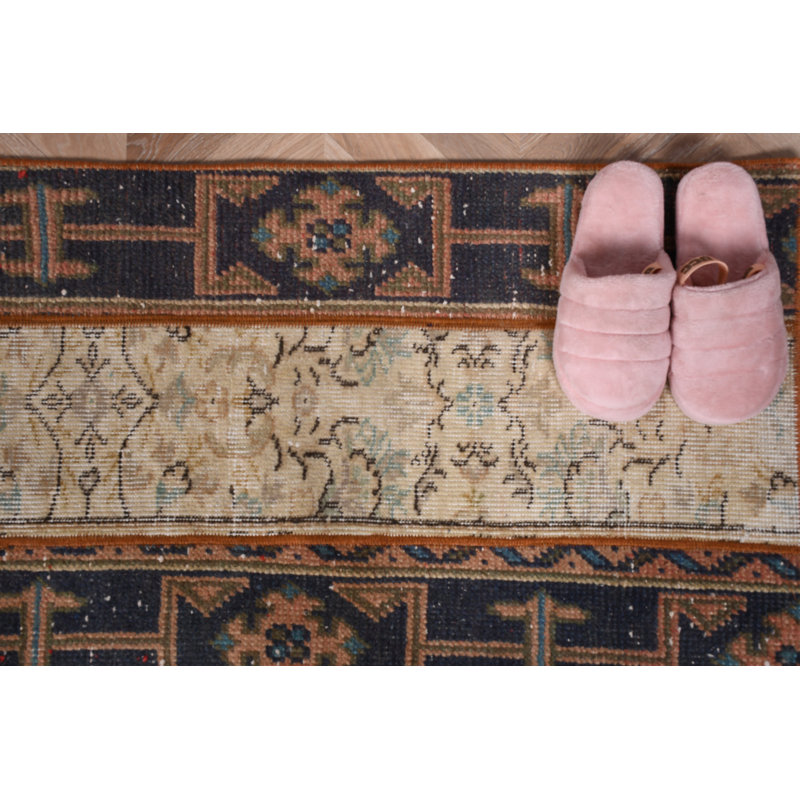 Tapis turc vintage fait à la main en laine rustique pour décoration intérieure bohémienne idéal comme tapis d'entrée