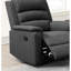 Fauteuil inclinable de salon moderne en toile de jute gris foncé, fonction de mouvement, coussin et