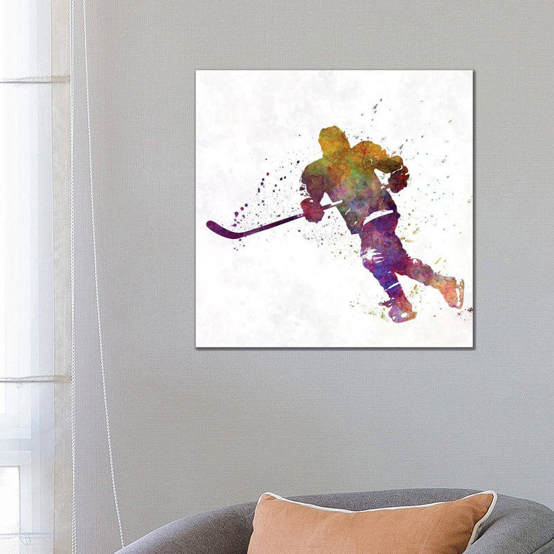 Hockey Skater VI by Paul Rommer - Wrapped Canvas Painting, 66.04 cm H x 66.04 cm W