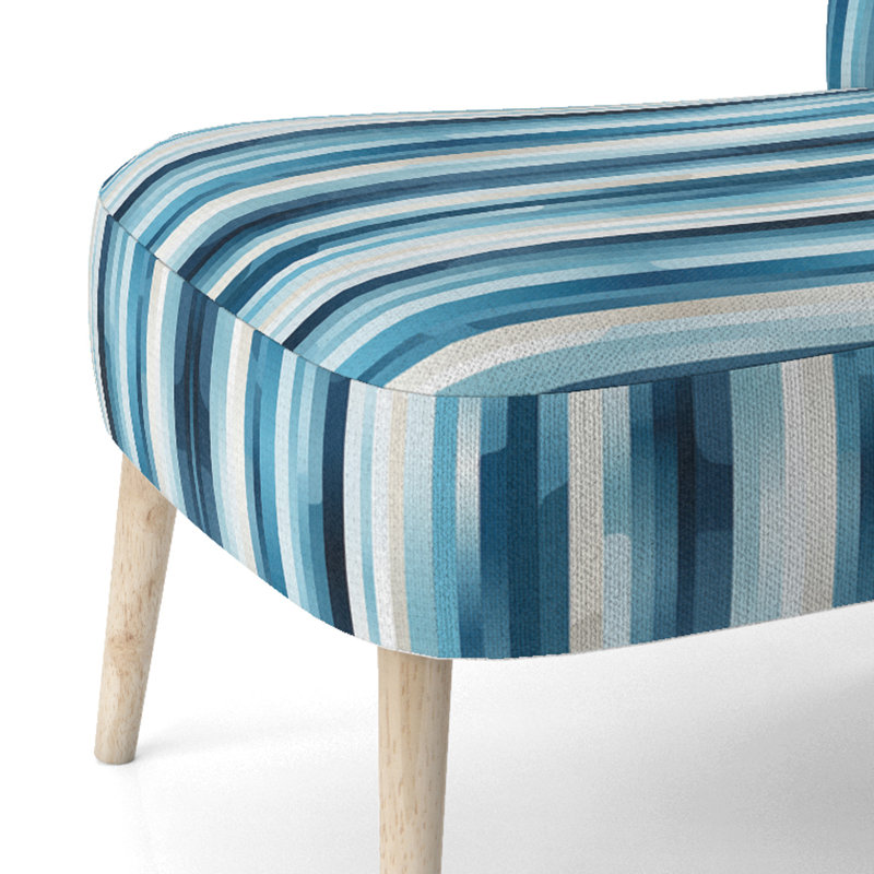 Rayures bleues - Chaise d'appoint rembourrée moderne à rayures bleues