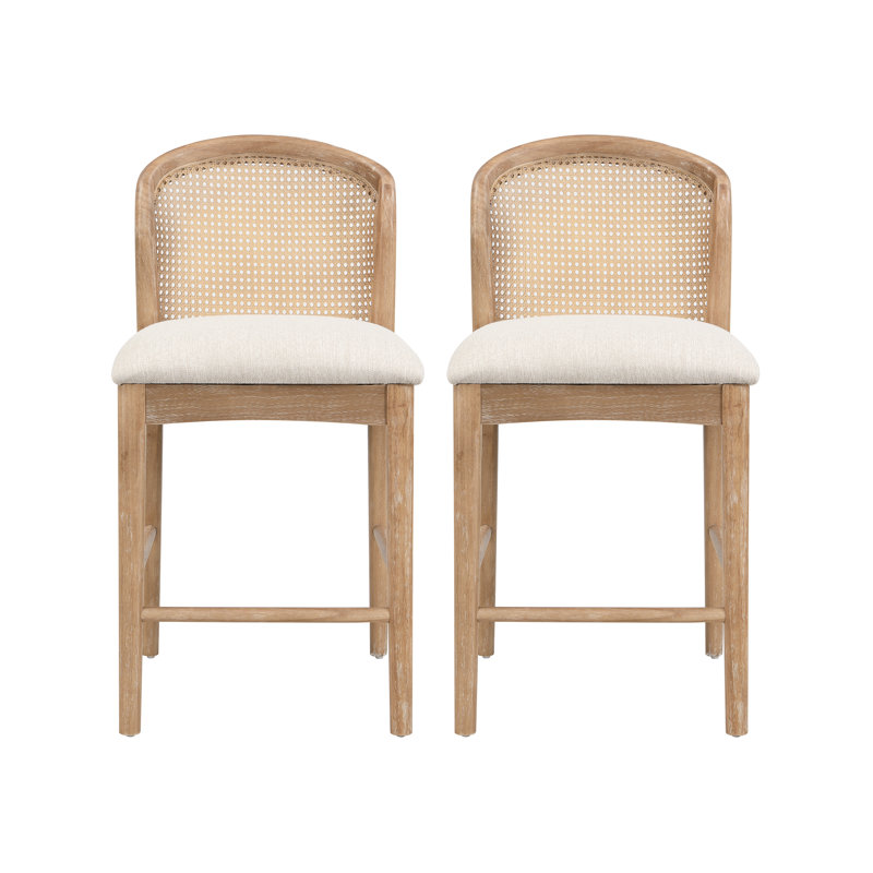 Tabouret de bar Cayli, Beige Cushion/Natural Frame, 6