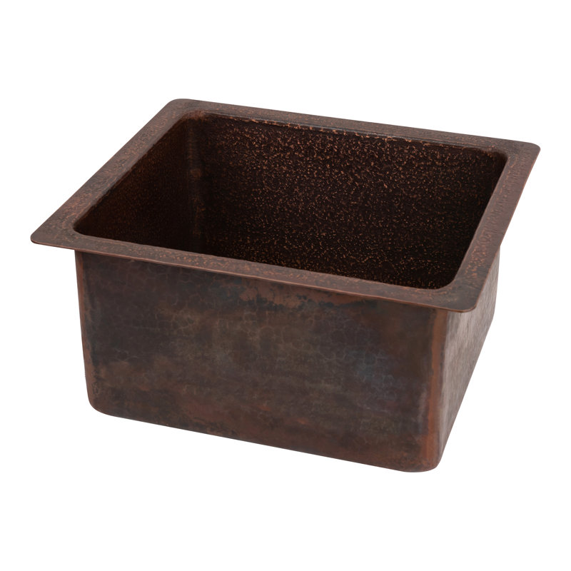 Terra Firma 16'' L Single Basin Kitchen Sink, Dark Brown