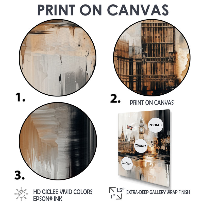 Art sur toile Big Ben Glow In England II, H 60 po x l 28 po, Toile tendue, Ne s’applique pas