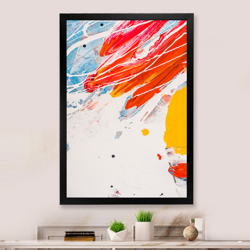 «Blue Yellow and Red Color Splatters», reproduction d'art moderne et contemporaine sur toile, H 20 po x l 12 po x P 1 po