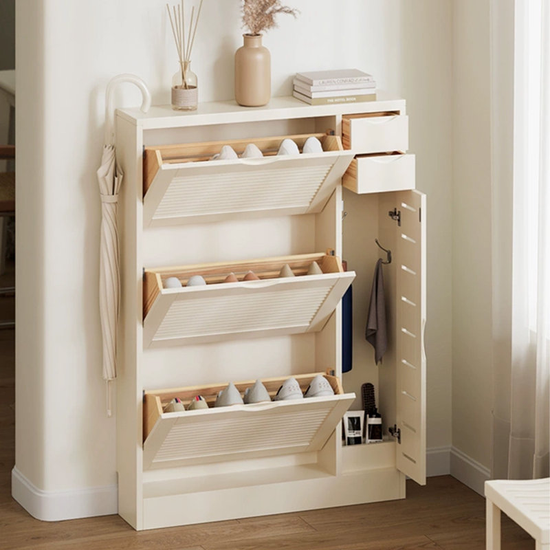 Rangement à chaussures en bois massif beige