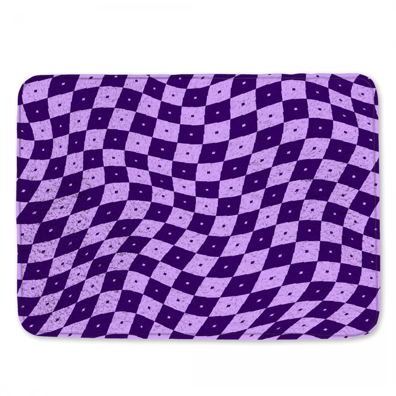 Tapis de bain mauve à carreaux mauve, L 24 po x L 17 po