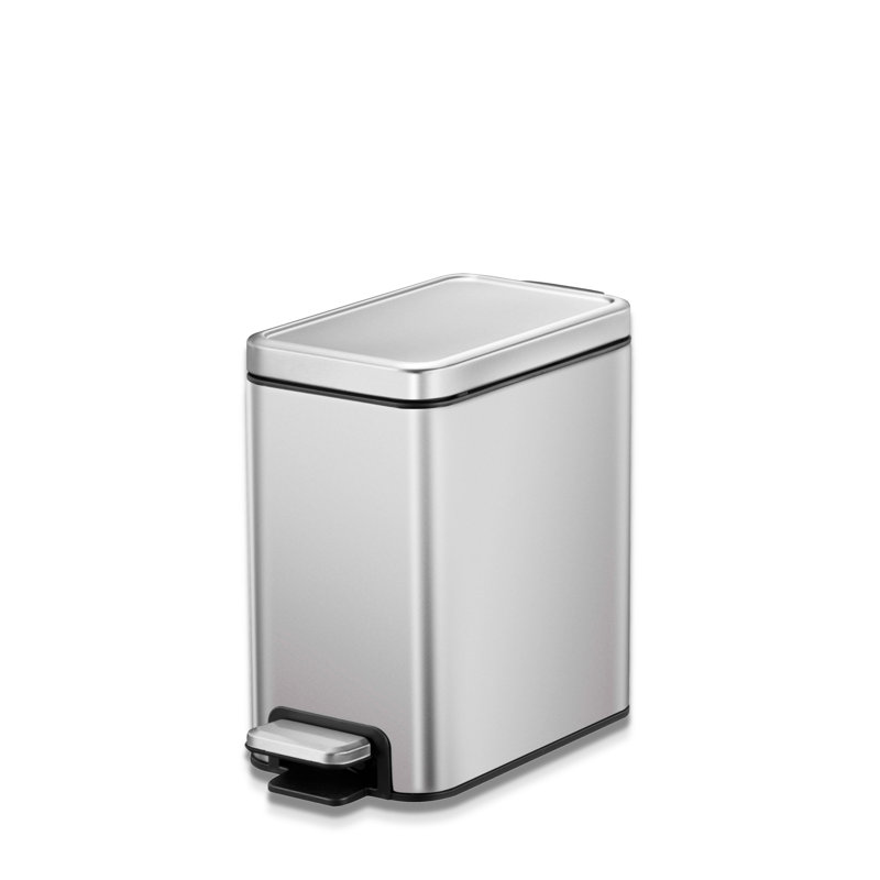Stella Slim Step Bin Stainless Steel 10L, 28.3" H x 15.8" W x 32" D, 6