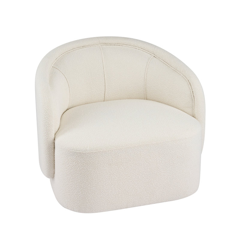 Fauteuil d'appoint incurvé, Crème