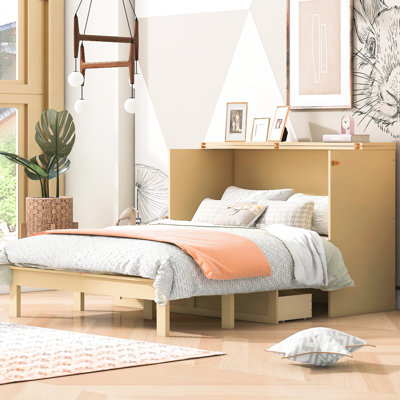 Lit escamotable Zulu avec tiroirs et ports de chargement USB pour chambre d'amis