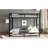 Queen Over Black Metal Bunk Bed With Trundle - Strong Support, Quiet Sleep, Space Utilization Storage Heavy Duty Build, Noise , Safe Guardrails-1251702597