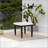 Modern Outdoor Elegance Arc Side Table With Greek Marble-Inspired Sintered Stone Top, Aluminum Frame, Post Tapered Legs & Rounded Corners,Weatherproof & Rust-Free