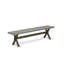 L'ensemble de salle à manger 6 pièces contient une table de salle à manger rectangulaire avec des pieds en X et 4 chaises Parson en tissu de café avec un banc, patiné-1916956436