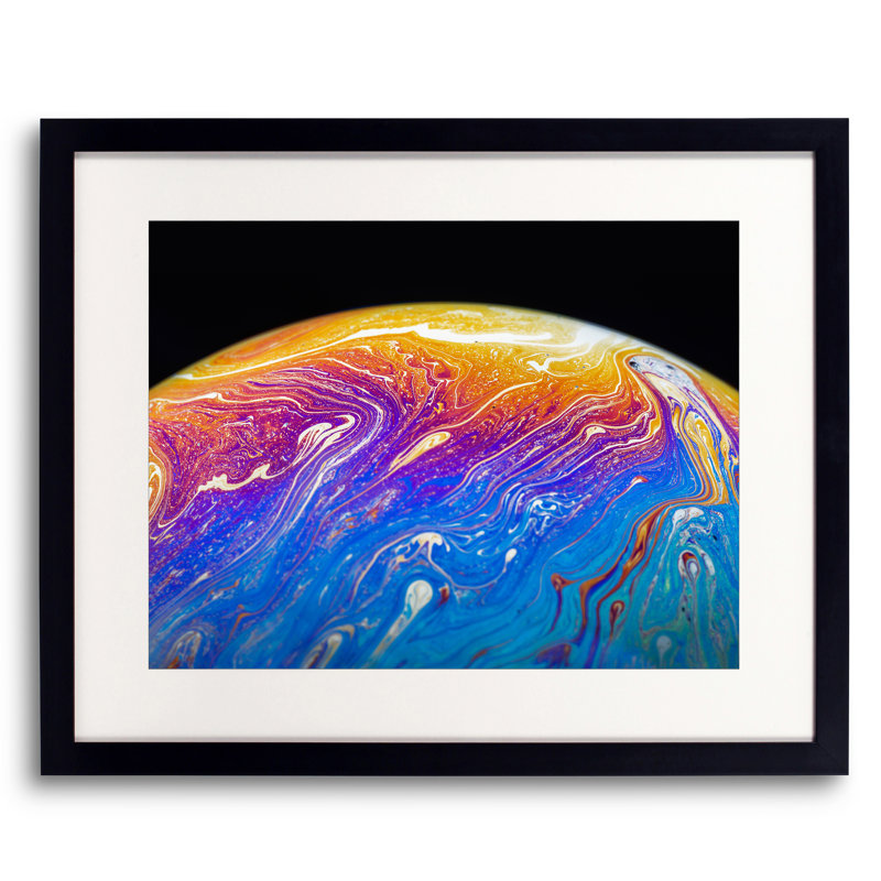 Soap Bubble Close Up Print by Philippe Monthoux, 17.2" H x 21.2" W, Black Framed Paper