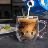 200ml Cat Insulated Glass Mug