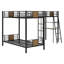 Lit superposé en L avec lit mezzanine avec bureau et tablette