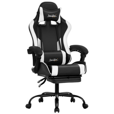 Ergonomic Racing Desk Chair Computer Chair Pro Gamer Racing Chair Complete Support With Footrest And Swivel Design For Gaming And Office Use