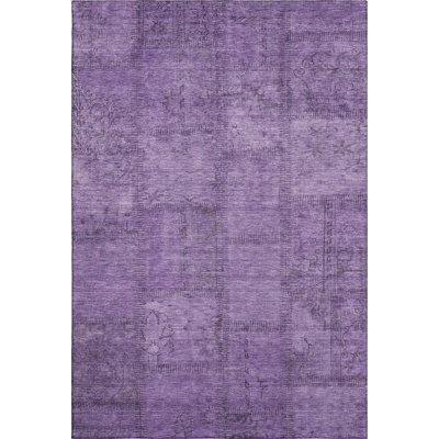 Premium Machine Washable Prisco Purple Rug