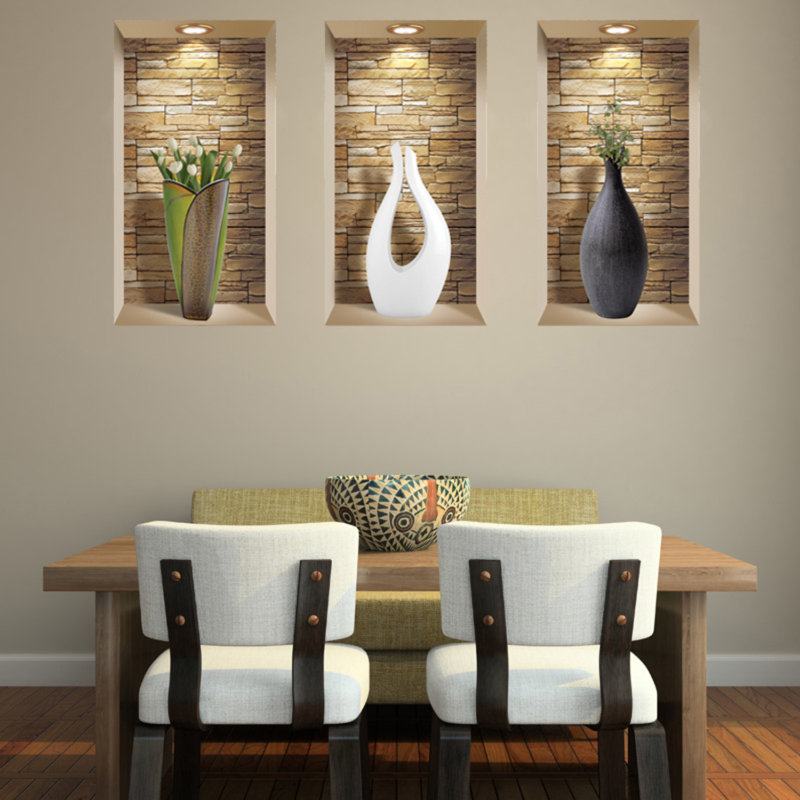 Multi-Color 3D Design Vinyl Wall Decal Set for Kids