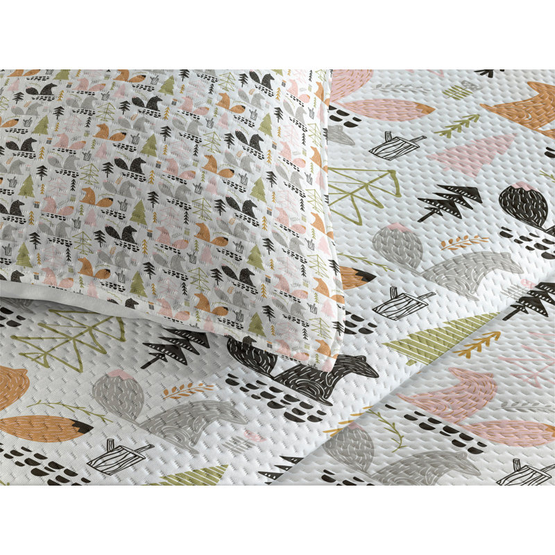 Coverlet, Yellow Floral, King Bedspread + 2 Shams