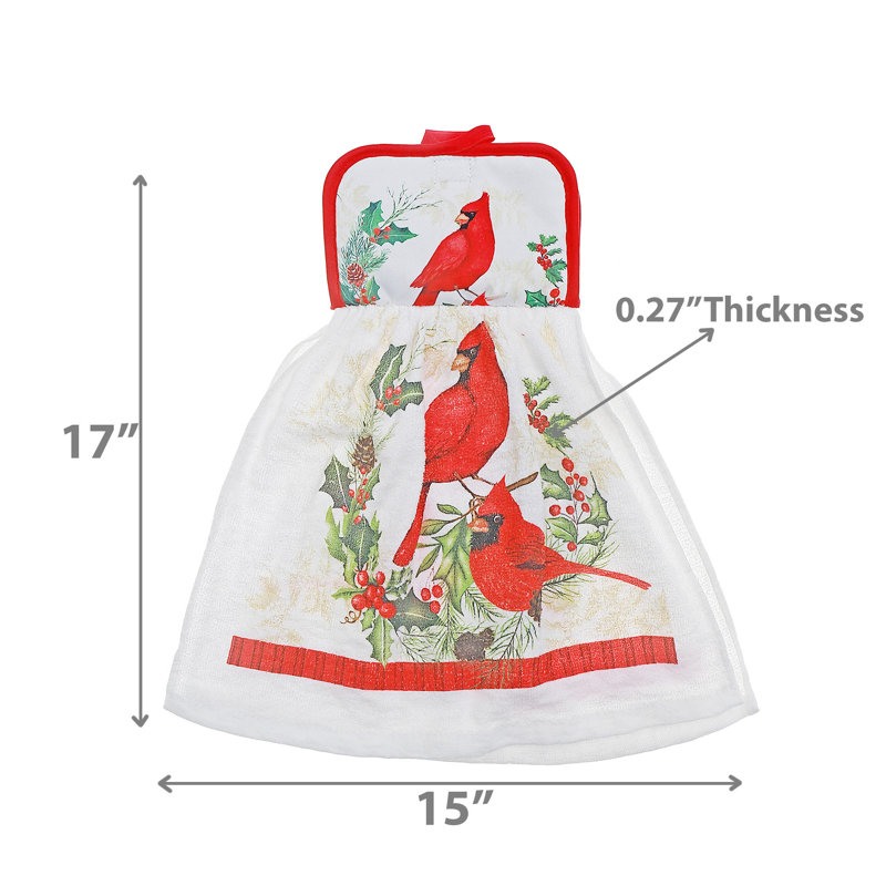 Ensemble de 2 serviettes à main Tie (Cardinals perché sur une couronne)