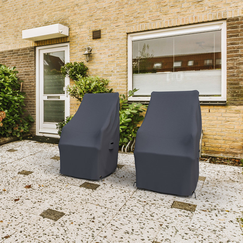 Ensemble de 2 housses de chaise de patio Rebrilliant Rusi, en polyester résistant à l'eau et aux attaches