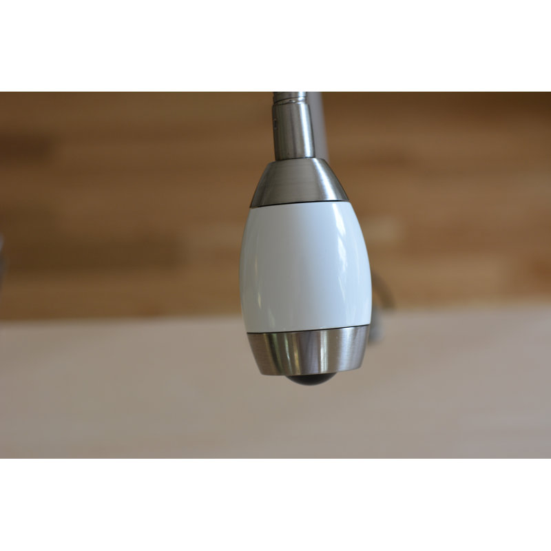 Lampe de bureau argentée 17 po Solari, Blanc
