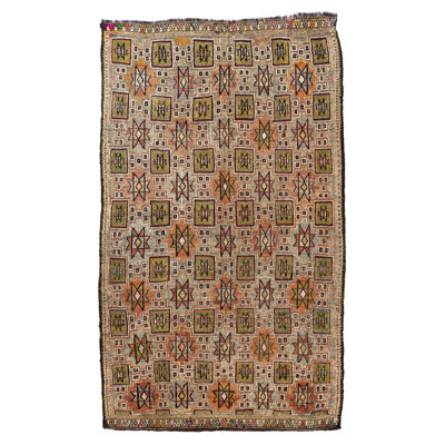 6x10 Ft Colorful Geometric Design Anatolian Kilim Rug
