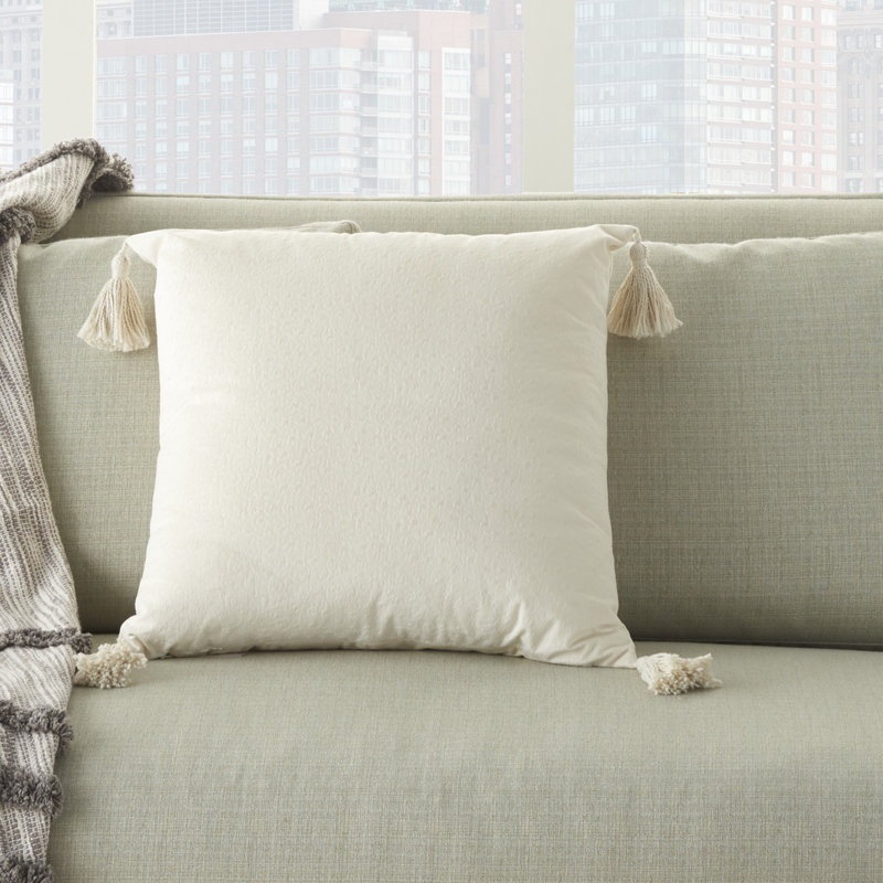 Housse de coussin carré et insert, Ivoire