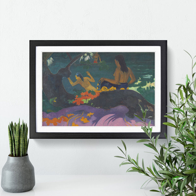 By the Sea by Paul Gauguin - Picture Frame Painting, Black Framed, 36cm H x 48cm W x 2cm D