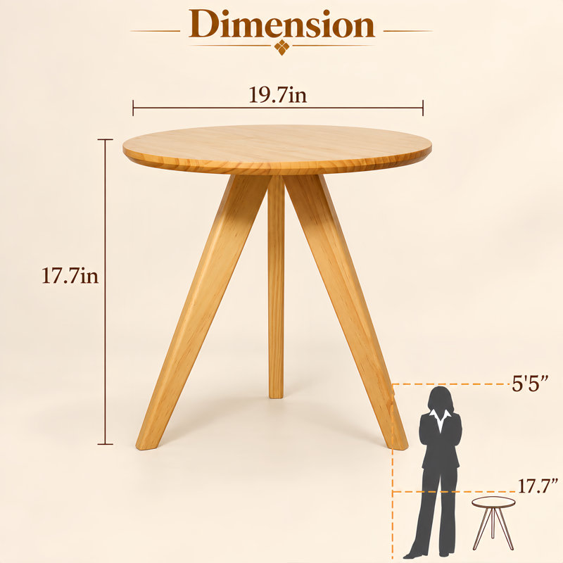 Table d'appoint Modern Modern, Marron clair