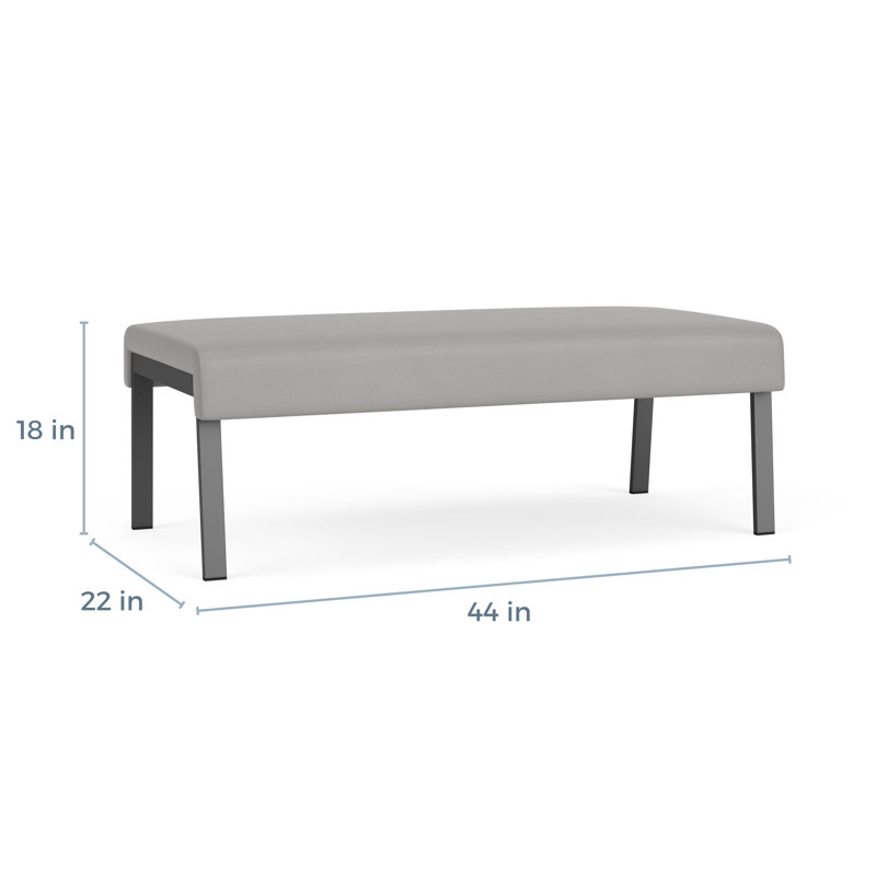 Banc en métal 2 places Waterfall, Open House Graphite - Tissu de couleur unie, Argent