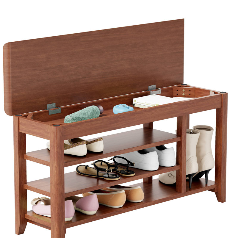 Banc à langer réglable, banc de rangement, rangement dissimulé. Avec une capacité de charge allant jusqu'à 550 livres, convient aux chambres à coucher et aux couloirs. 100% bois massif.