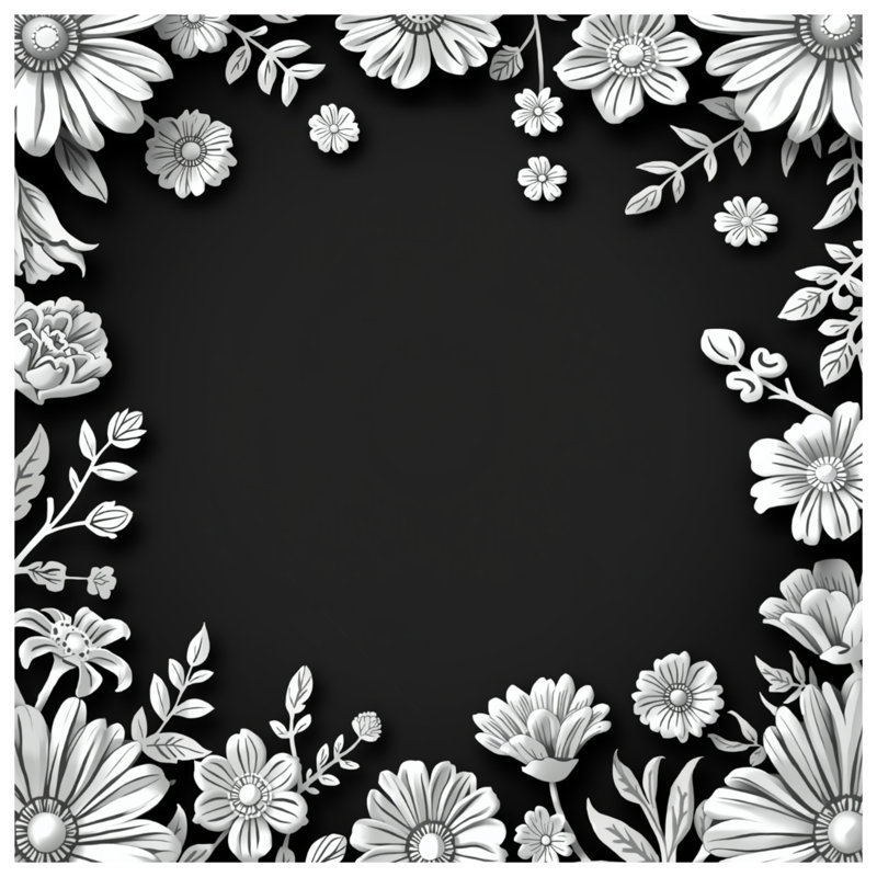 Édredon noir à bordure florale, Très grand lit