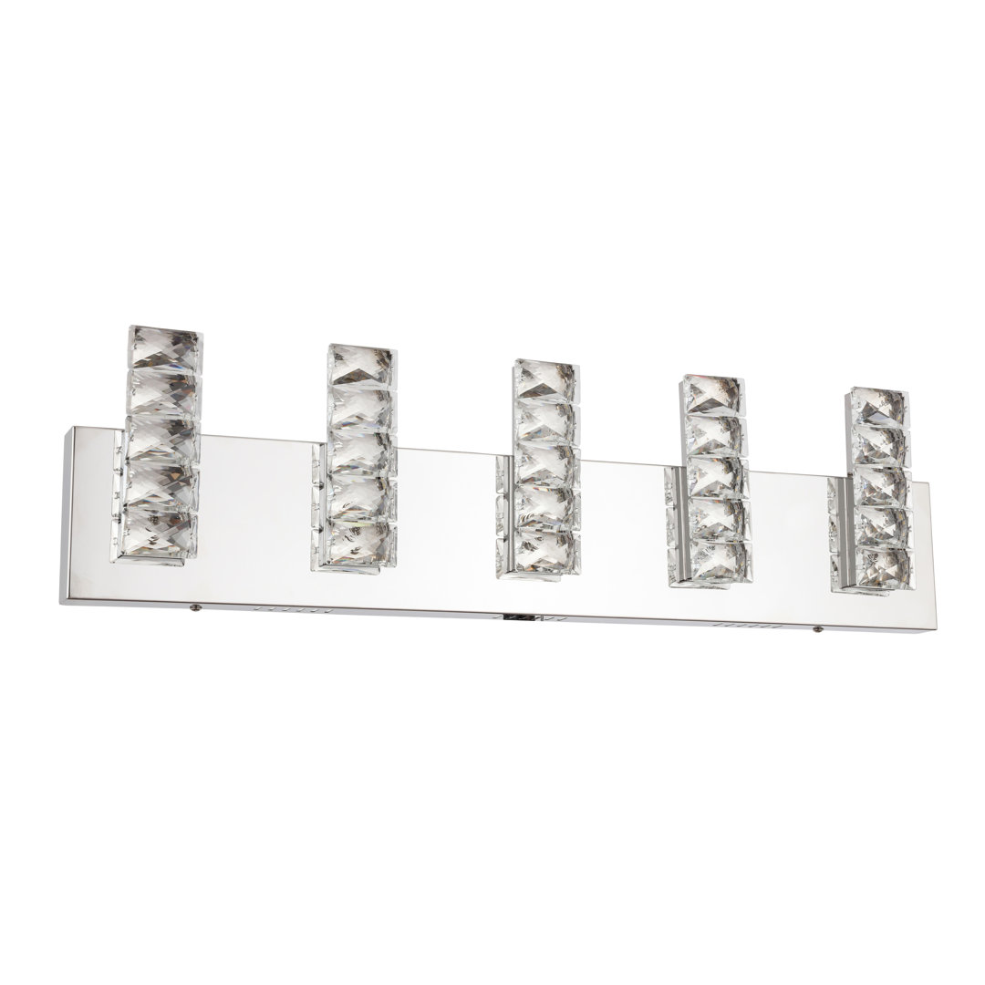 Polla Chrome LED Wall Sconce With Clear Crystal Accents Rosdorf Park
