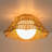 18" Boho Hand-Woven Scalloped Shade Flush Mount
