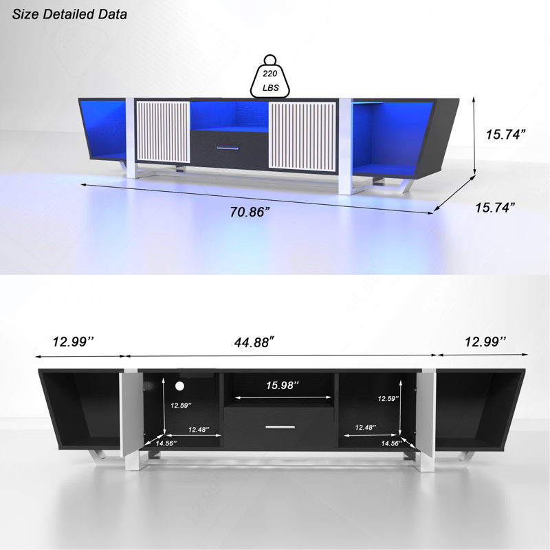 TV Console With Large Storage Cabinets